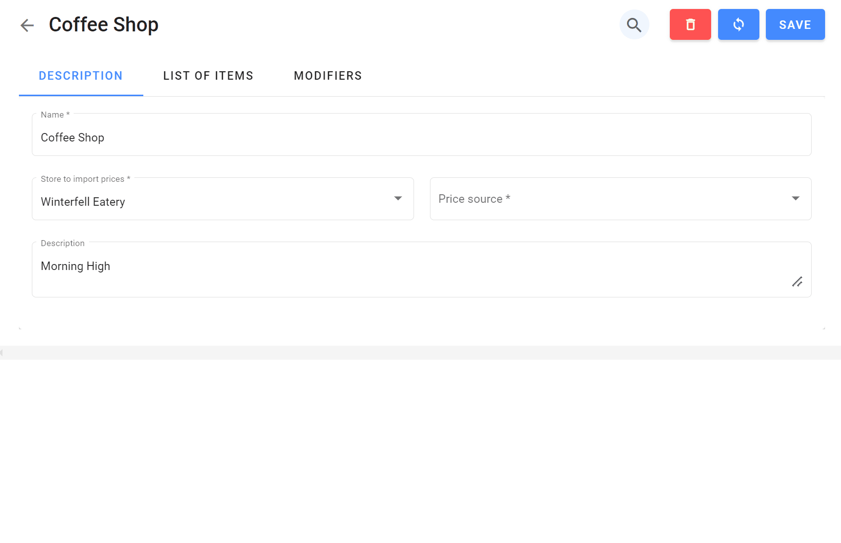 External Menu Articles